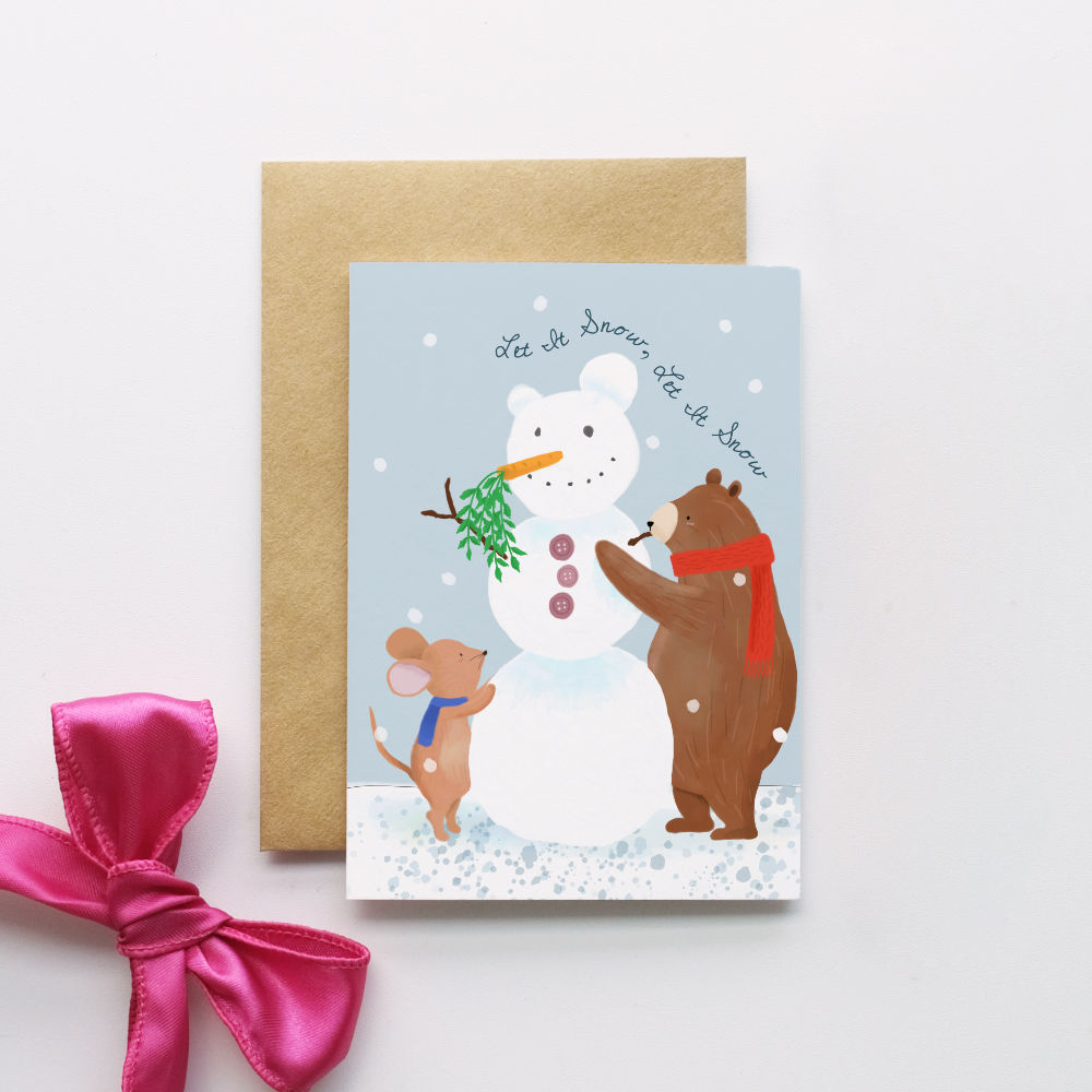 Build a Snowman Christmas Card