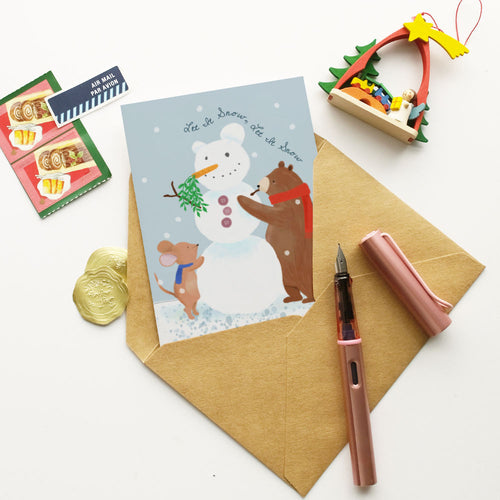 Build a Snowman Christmas Card