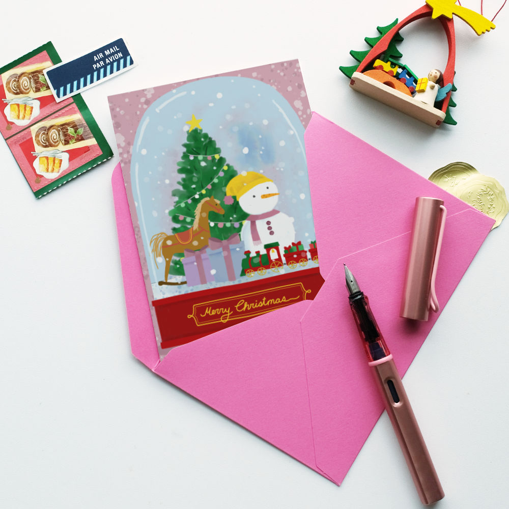 Snow Globe Christmas Card
