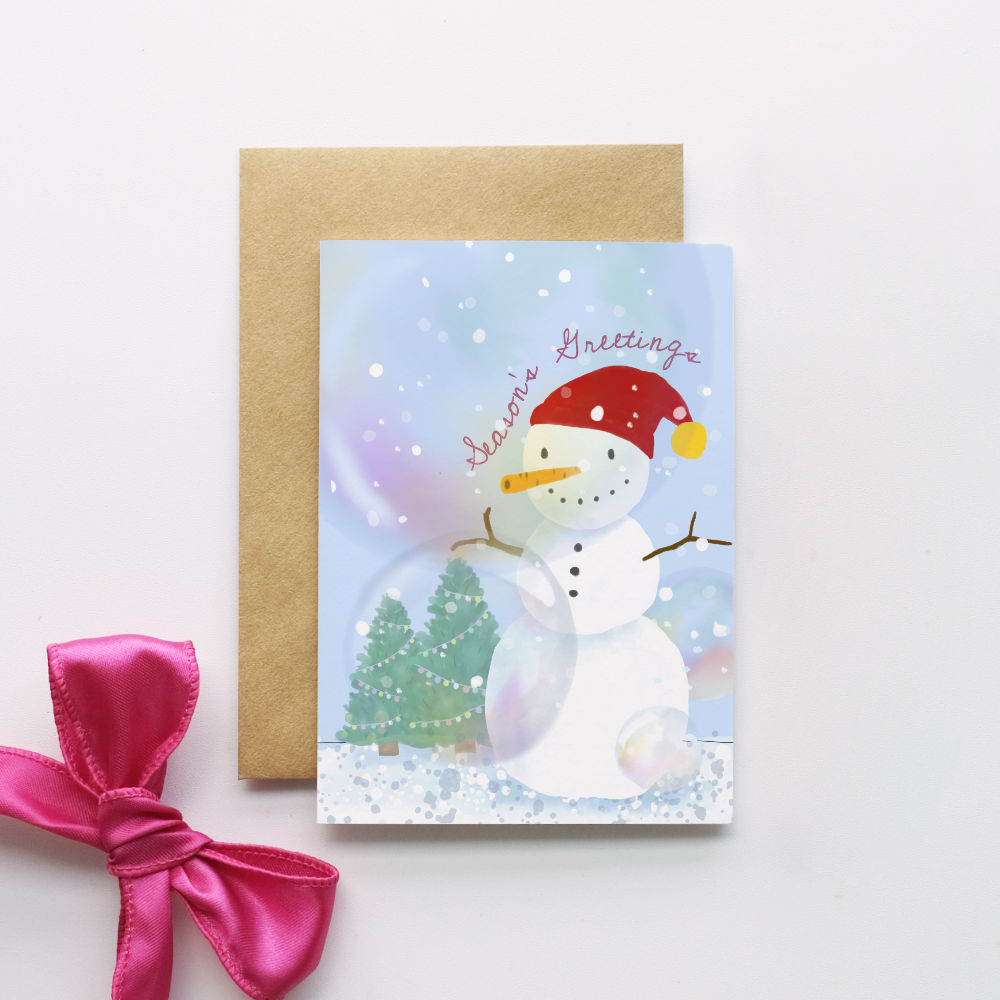 Snowman & Bubble Christmas Card