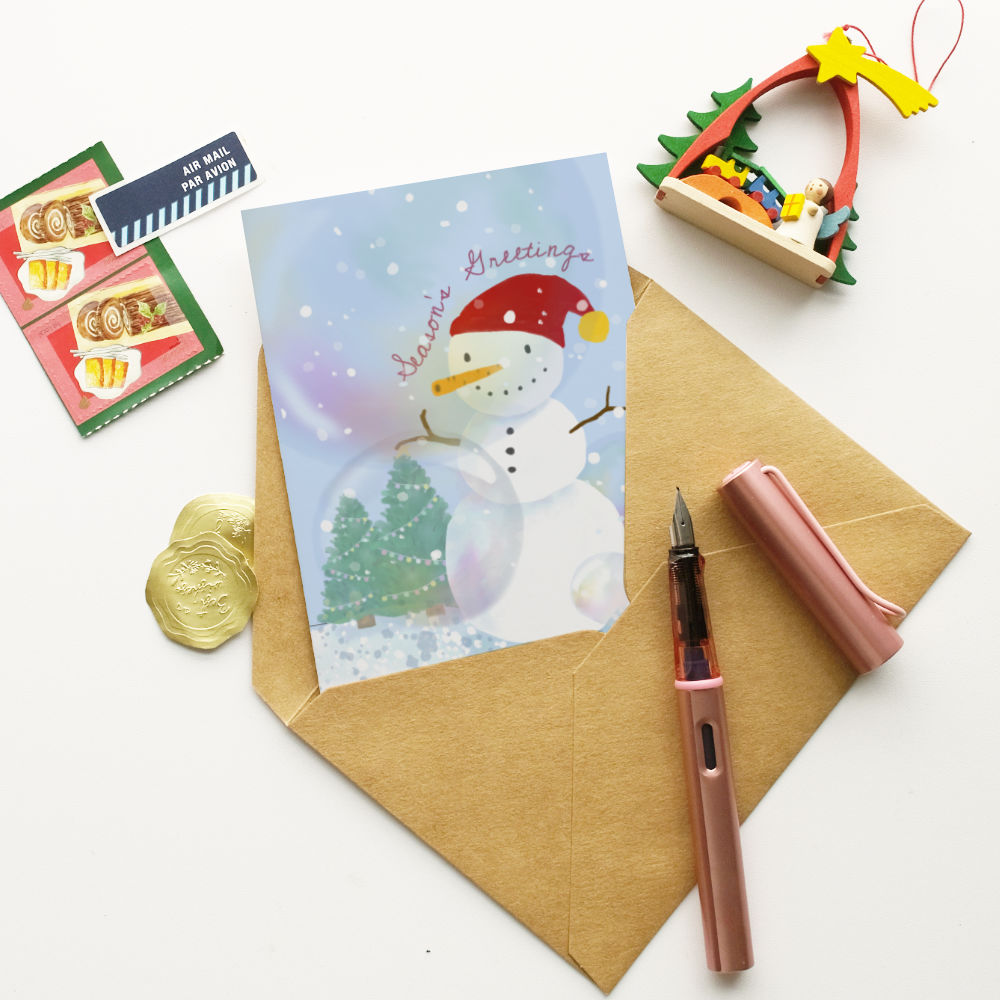 Snowman & Bubble Christmas Card