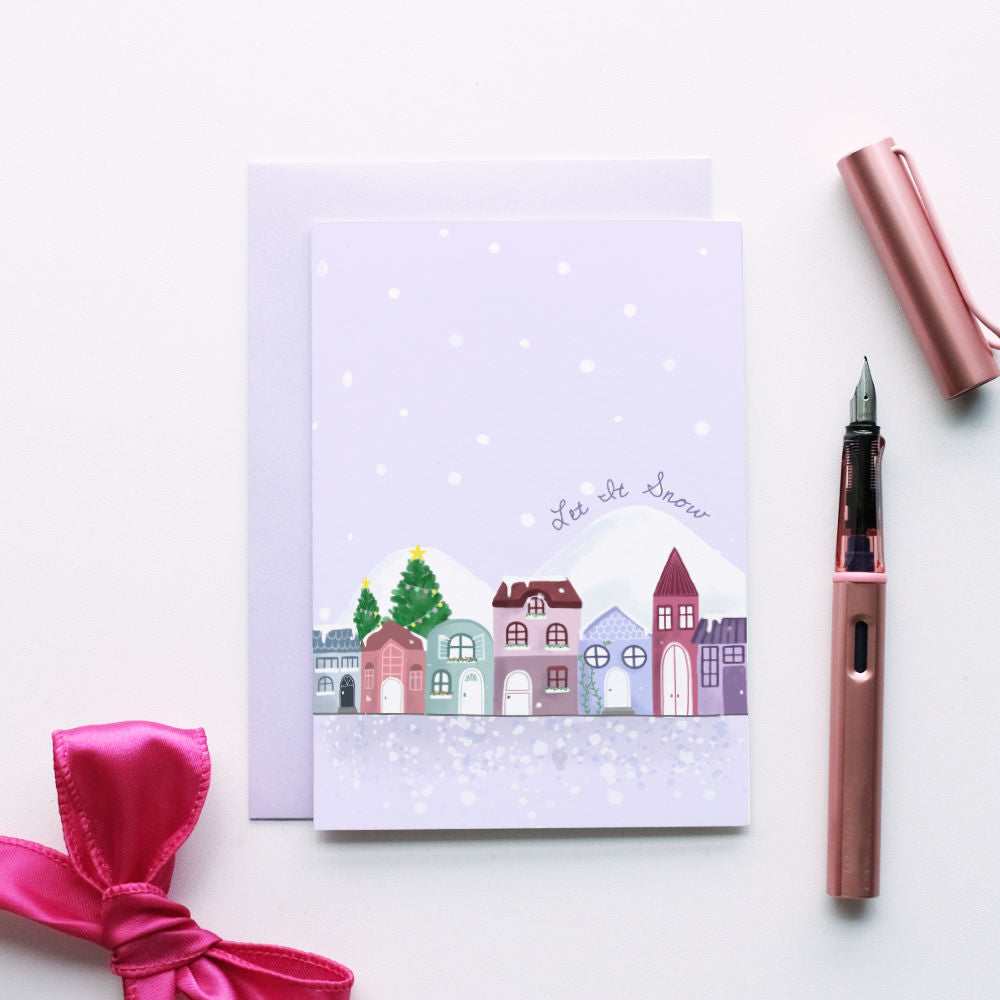 Winter Village Christmas Card