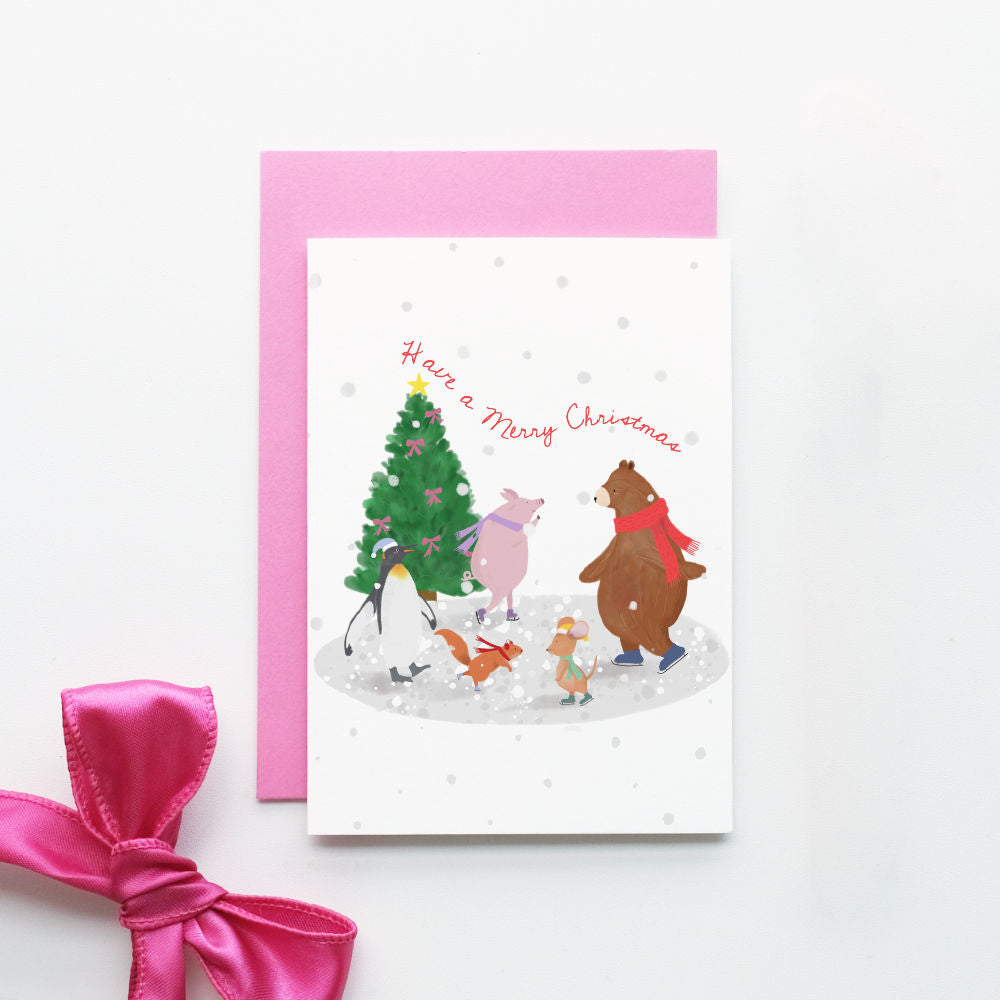 Skating in the Rink Christmas Card