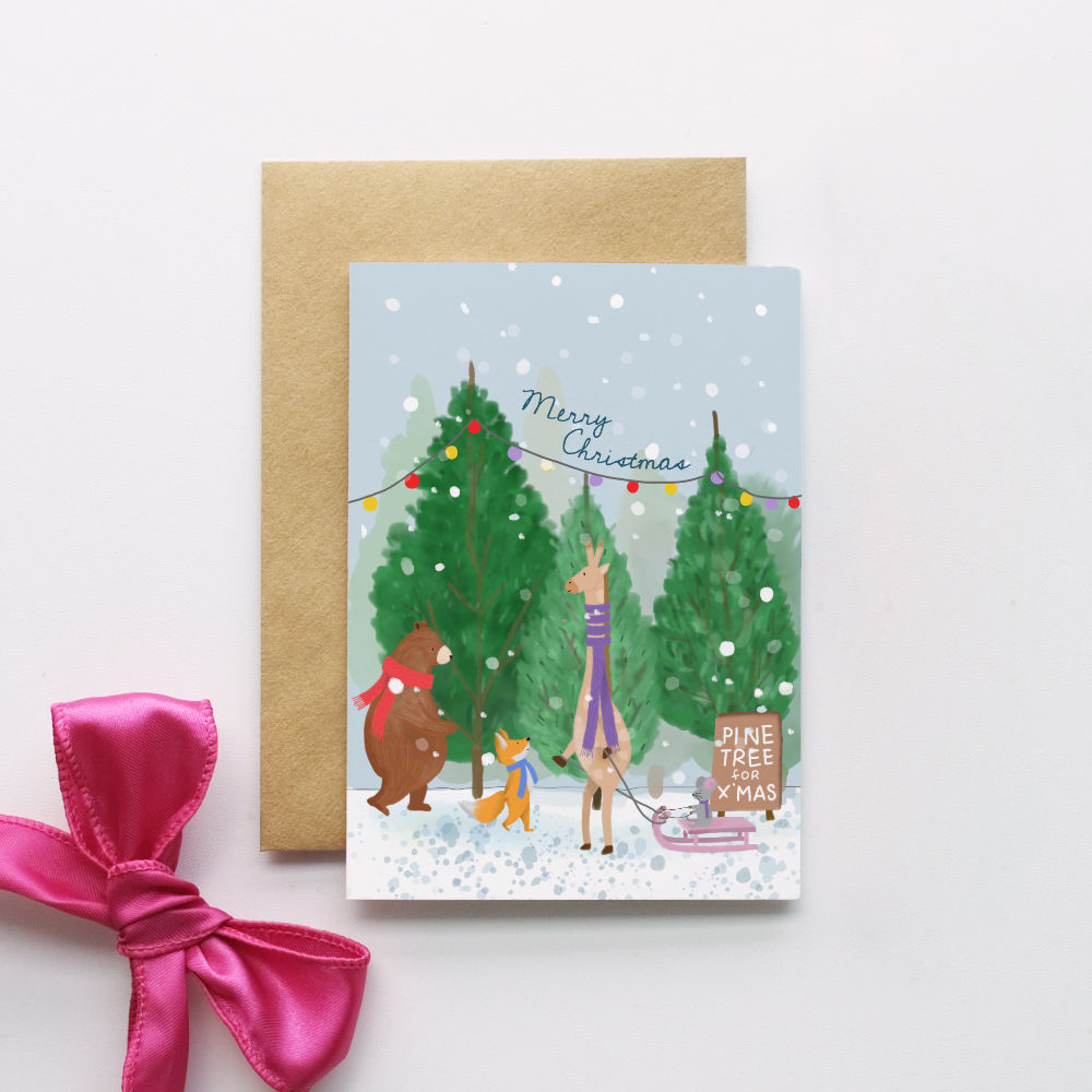 Pick a Pine Tree Christmas Card