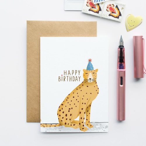 Cheetah Birthday Card