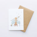 Giraffe & Piano Birthday Card