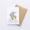 Elephant Cycling Birthday Card