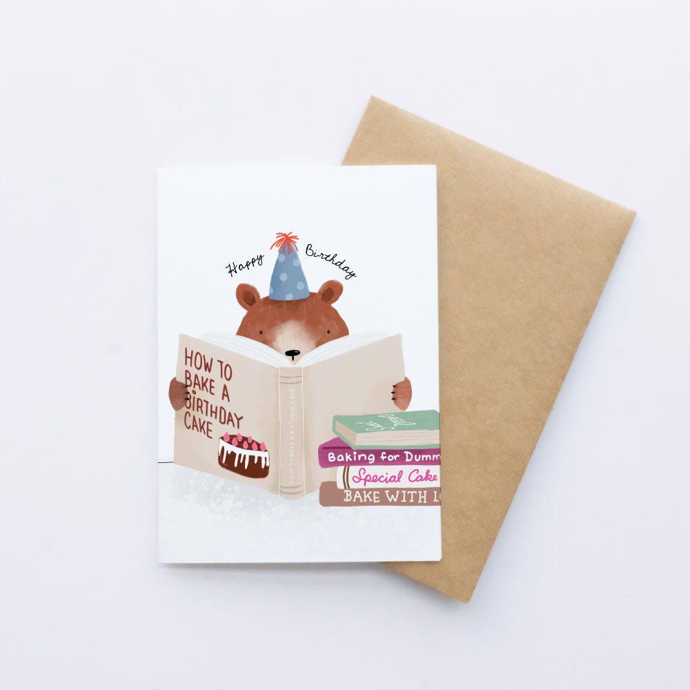Bear Bake a Cake Birthday Card