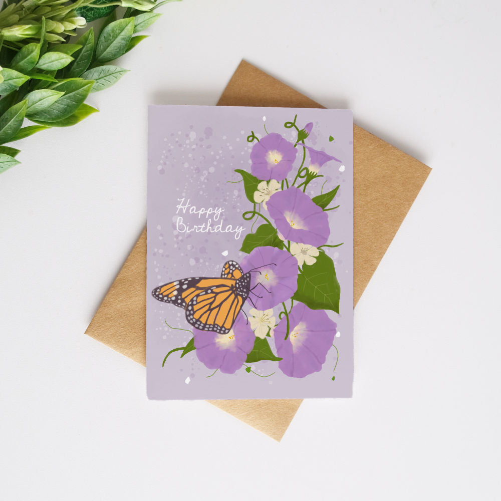 Morning Glory Birthday Card