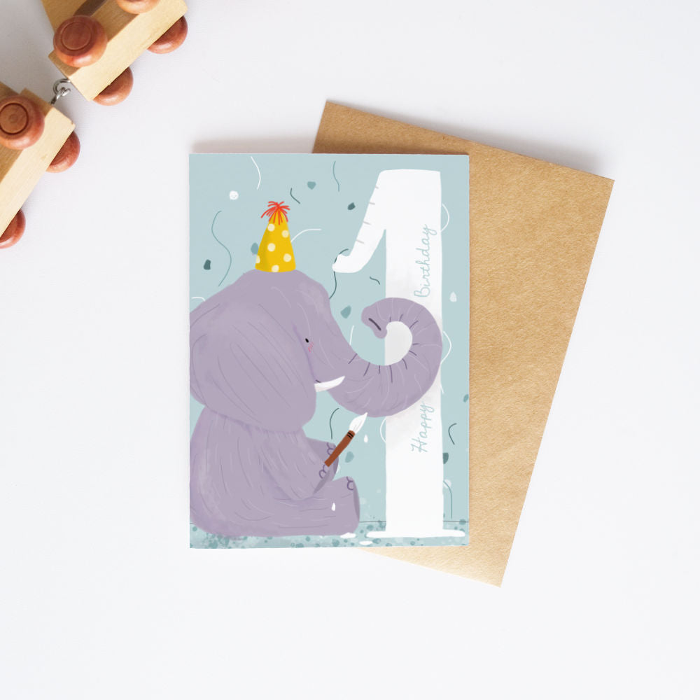Elephant | 1st Birthday Card