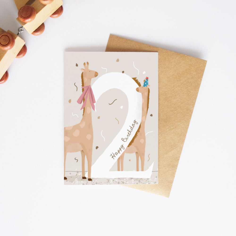 Giraffe | 2nd Birthday Card