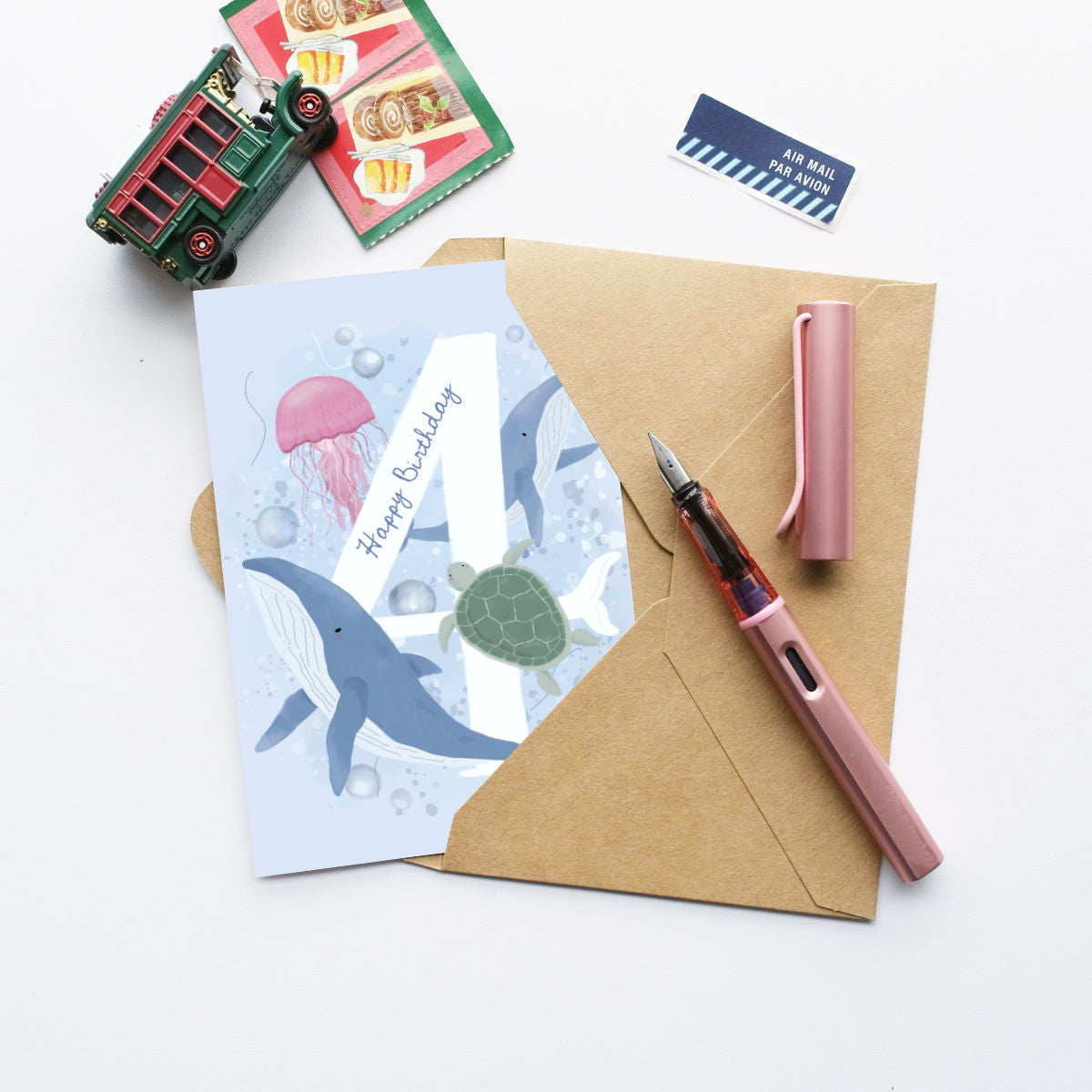 Whale | 4th Birthday Card