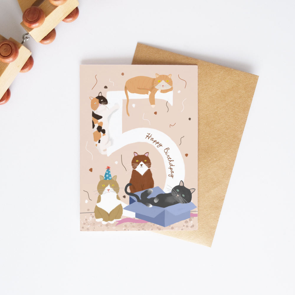 Cat | 5th Birthday Card