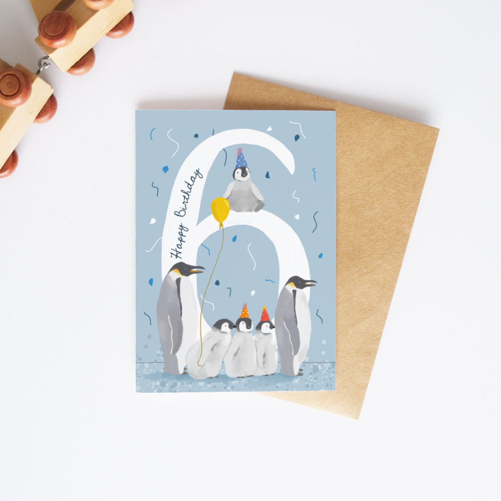 Penguin | 6th Birthday Card