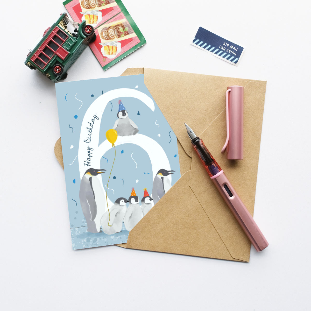 Penguin | 6th Birthday Card