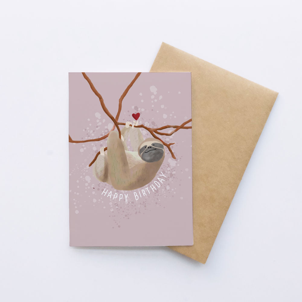 Sloth Birthday Card