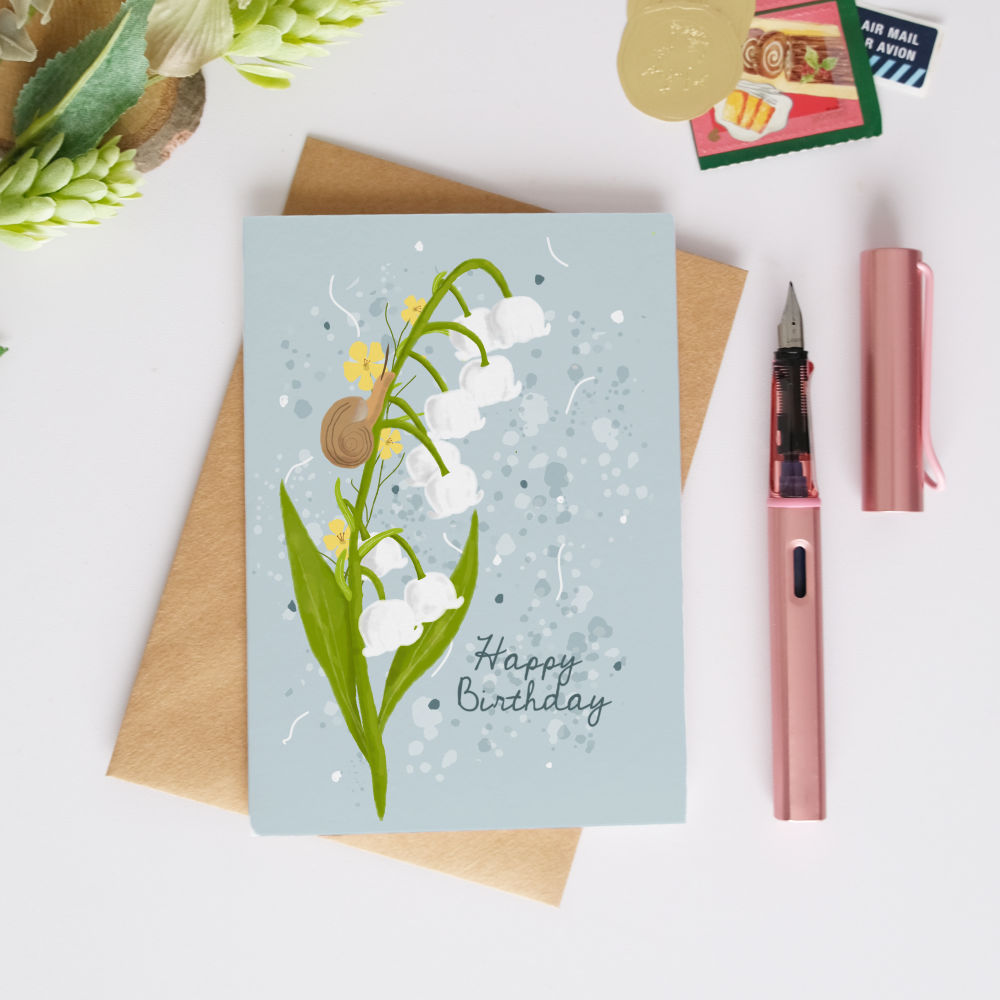Lily of Valley Birthday Card